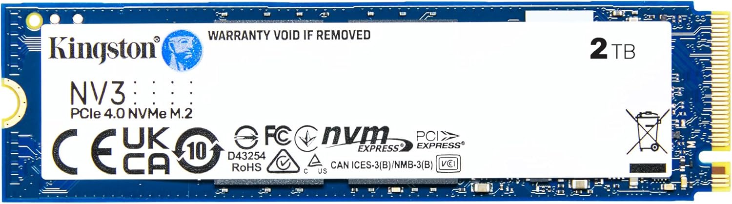 Kingston M.2 NVME SSD NV3 2TB PCIe 4.0 Gen 4x4 Kingston M.2 NVME SSD NV3 2TB PCIe 4.0 Gen 4x4